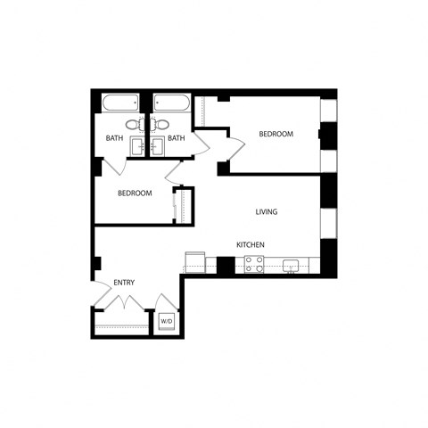 B5 Floorplan at The Residences at Delmar DivINe, Missouri, 63112